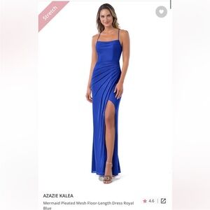 Azazie Kalea Cobalt Blue Maxi Dress